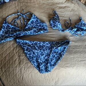 Skatie Blue Floral Bikini Set